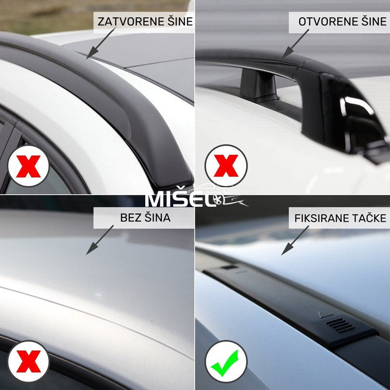 KROVNI NOSAČI FIAT DOBLO (2010-), ALU, 2 ŠIPKE - EVEREST M - Auto Misel