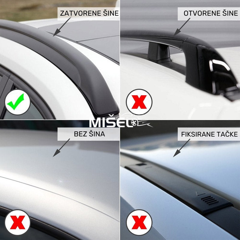 KROVNI NOSAČI MERCEDES C W205 KARAVAN (2014-), ALU, INTEGRISANE ŠINE - VENERA M - Auto Misel
