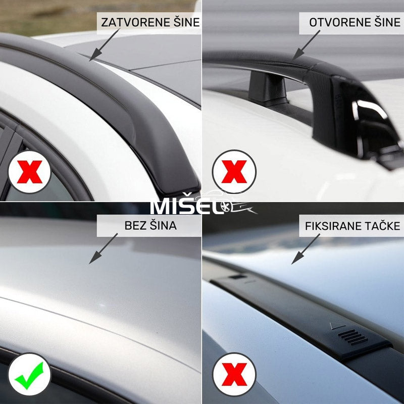 KROVNI NOSAČI FORD FIESTA (2017-), ALU - ORION V8 - Auto Misel