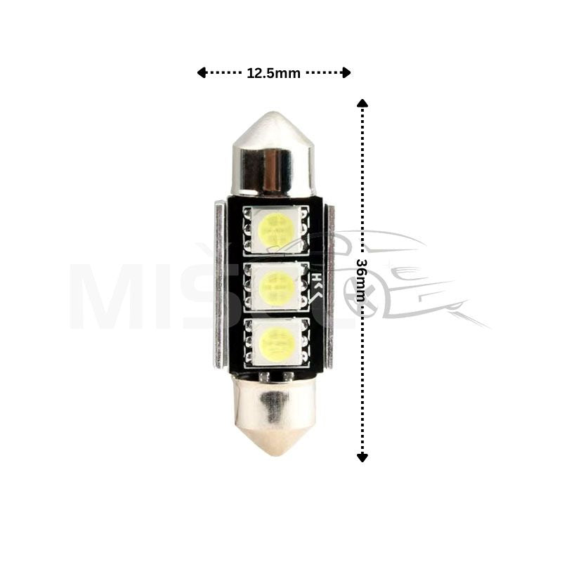 SIJALICE LED C5W 5050 3SMD 36MM 12V CANBUS PAR - Auto Misel